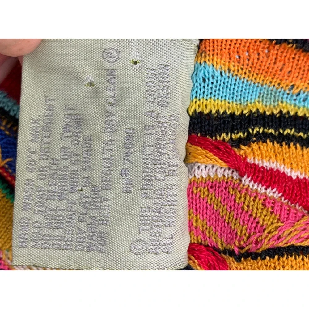 Coogi Australia Vintage 3D Knit Cardigan Sweater Multi Color Cotton Womens M - Picture 5 of 9